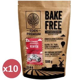 Éden Prémium Bake-Free Szénhidrátcsökkentett kenyér lisztkeverék DUO 2x1000 g, gluténmentes, rostdús, vegán lisztkeverék csomagolásban.