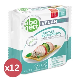 Abonett VeganPro extrudált kenyér lencsés-zöldborsós 12x100 g – gluténmentes, fehérjedús snack