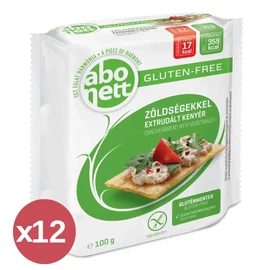 Abonett gluténmentes extrudált kenyér zöldségekkel 12x100 g – egészséges, ropogós snack
