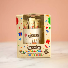 Beanies Bögre birthday + 12 ízesített instant kávé  - Natur Reform