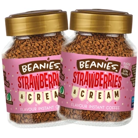 Beanies Strawberries &amp;amp; Cream ízű instant kávé DUO 2x50 g – cukormentes, gyümölcsösen krémes kávé
