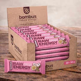Bombus RAW ENERGY maracuja és kókusz szelet kínáló 20×50 g