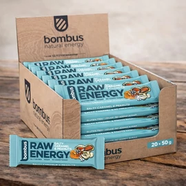 Bombus RAW ENERGY Sós karamell-földimogyoró szelet kínáló 20X50 g
