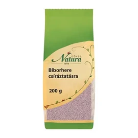 Dénes Natura bíborhere csíramag 200 g csomagolásban, apró magvak otthoni csíráztatáshoz, zöld csíra nevelésére alkalmas.