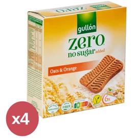Gullón ZERO Snack zabos, narancsos szelet 4x144 g – cukormentes, rostban gazdag, frissítő nassolnivaló