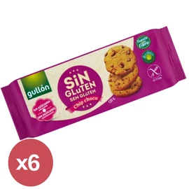 Gullón Chip Choco – gluténmentes keksz csokoládé darabokkal 6x125 g – cukormentes, omlós csokidarabos keksz