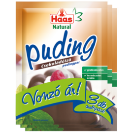 Haas Natural csokoládéízű pudingpor 3x44 g