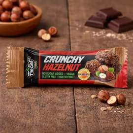 Dia-Wellness FreEat Food Crunchy Hazelnut 30 g törökmogyorós szelet csomagolásban, hozzáadott cukor nélkül, édesítőszerekkel, vegán és gluténmentes változat.
