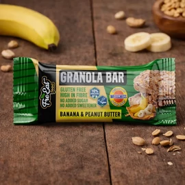 Dia-Wellness FreEat Food banános granola szelet 50 g, növényi fehérjével, gluténmentes zabpehellyel és datolyával készült müzliszelet csomagolásban