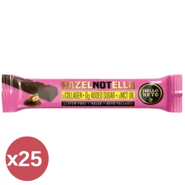 Hello Keto mogyorókrémes kollagénprotein szelet 25x40 g kínáló csomag, egyenként csomagolt rudakkal