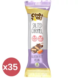 Health Market Good4You sós karamell ízű szelet 35x25 g kínáló csomag, egyenként csomagolt rudakkal