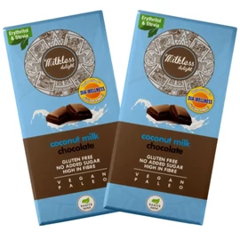 Dia-Wellness – Health Market Kókusztejes csokoládé DUO 2×80 g – vegán, gluténmentes, tejmentes táblás csokoládé dupla kiszerelésben