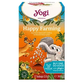 YOGI TEA BIO Boldog farm tea 17x2 g – bio rooibos indiai citromfű vanília narancsos fűszertea koffeinmentes dél-afrikai receptúra alapján