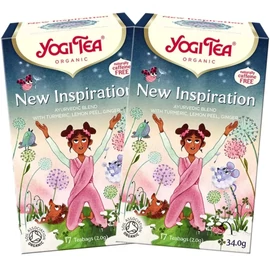 YOGI TEA BIO Új inspiráció tea DUO 34x2 g – bio kurkuma gyömbér citromos fűszertea DUO kiszerelésben, koffeinmentes ayurvédikus receptúra