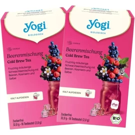 YOGI TEA BIO Erdei gyümölcsös jeges tea DUO 32x1,8 g – bio fekete tea hibiszkusz erdei gyümölcsös jeges tea DUO kiszerelésben, cukormentes
