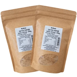 Paleolit Datolyapor DUO 2x250 g csomag, 100 százalék Deglet Nour datolyából készült természetes datolya por édesítéshez és sütéshez