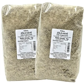 Paleolit 100% Zöld kávé őrölt DUO 2X1 kg – pörköletlen brazíliai arabica kávé nagy kiszerelésben, klorogénsavban gazdag formula