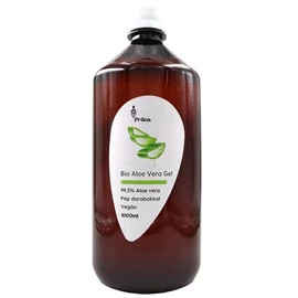 Prana aloe vera gél ital gyümölcsdarabokkal, 1 literes palack, frissítő aloe alapú ital látható gyümölcsdarabokkal, mindennapi fogyasztásra.