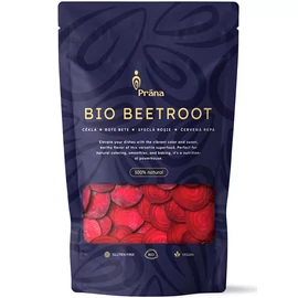 Prana Bio céklapor 125 g kiszerelésben, szárított és finomra őrölt cékla por turmixokhoz, smoothie-khoz, levesekhez vagy sütéshez.