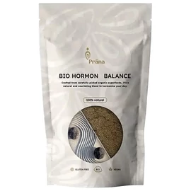 Prana Bio Hormon Balance 125 g növényi italpor csomagolásban, maca, shatavari és citromfű alapú bio keverék ital készítéséhez.