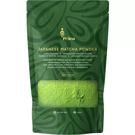 Prana japán matcha por 60g kiszerelés, finomra őrölt élénkzöld zöld tea por latte, tea és desszert készítéshez.