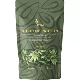 Prana bio kender fehérjepor 250 g kiszerelésben, őrölt kendermag alapú növényi fehérjepor turmixok és konyhai felhasználás számára.