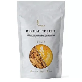 Prana bio Kurkuma Latte italpor 125 g, kurkumával, zabitalporral, fahéjjal és gyömbérrel készített por meleg ital gyors elkészítéséhez