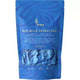 Prana kék spirulina por 50 g kiszerelésben, természetes spirulina kivonat italokhoz és ételekhez, amely könnyen keverhető és élénk kék színt ad az elkészült fogásoknak.