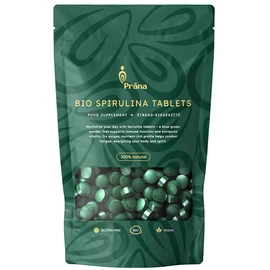 Prana Spirulina tabletta 125g kiszerelésben, spirulina algából készült, könnyen adagolható tabletta mindennapi használathoz.