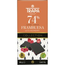 Trapa Collection 74% málnás étcsokoládé tábla 80 g - Reform Nagyker