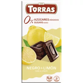 Torras citromos étcsokoládé hozzáadott cukor nélkül 75 g – gluténmentes vegán cukormentes csokoládé