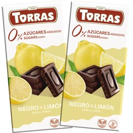 Torras citromos étcsokoládé hozzáadott cukor nélkül DUO 2×75 g – gluténmentes vegán cukormentes csokoládé csomag