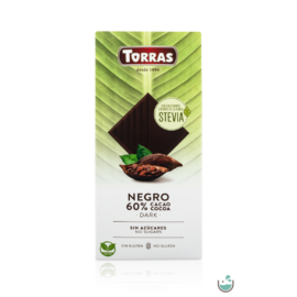 Torras Stevia Vegán étcsokoládé 60%-os kakaótartalommal (gluténmentes) 100 g