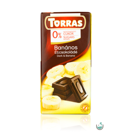 Torras banános vegán étcsokoládé hozzáadott cukor nélkül (gluténmentes) 75 g