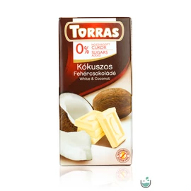 Torras Kókuszos fehércsokoládé hozzáadott cukor nélkül (gluténmentes) 75 g 
