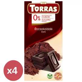 Torras Vegán étcsokoládé 52% hozzáadott cukor nélkül 4x75 g tábla