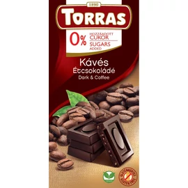 Torras Kávés vegán étcsokoládé hozzáadott cukor nélkül 75 g – Natur Reform