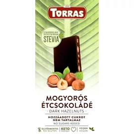 Torras Stevia Vegán mogyorós étcsokoládé 125 g – Natur Reform