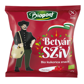 Biopont Betyár szív, Kukorica snack, paprikás ízesítéssel 45 g