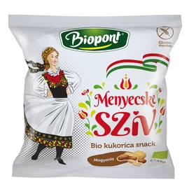Biopont Menyecske szív, Kukorica snack, mogyorós ízesítéssel 45 g