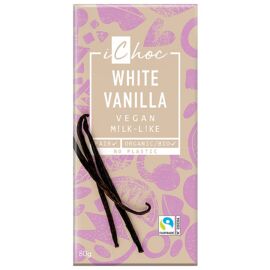 Ichoc Bio vegán fehér csokoládé bourbon vaníliával 80 g - Natur Reform