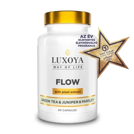 LUXOYA FLOW - KOFFEINT TARTALMAZÓ ÉTREND-KIEGÉSZÍTŐ KAPSZULA NÖVÉNYI KIVONATOKKAL ÉS MAGNÉZIUMMAL 60 db
