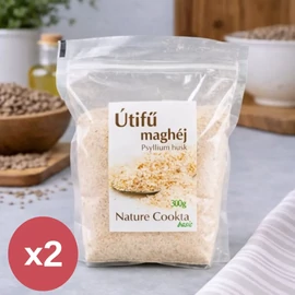Nature Cookta Útifű maghéj DUO 2×300 g csomagolás, finomra őrölt psyllium husk alapanyag
