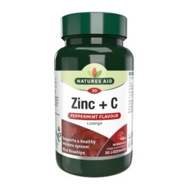 Natures Aid Cink+C-vitamin szopogató tabletta borsmenta ízzel 30 db  - Natur Reform