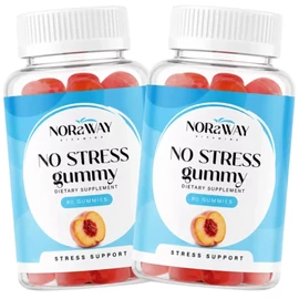 NORaWAY No Stress gummy DUO 2×60 db cukormentes barackos adaptogén stressz elleni gumivitamin DUO csomag