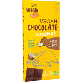 Super Fudgio Bio Vegán 50% kókuszos étcsokoládé (gluténmentes) 80 g - Reform Nagyker