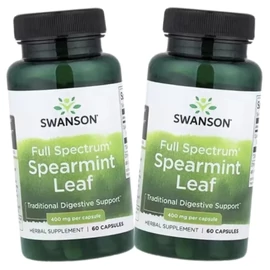 Swanson Spearmint Leaf DUO 400 mg 2X60 kapszula – fodormentalevél kapszula PCOS és hormonegyensúly támogatásához