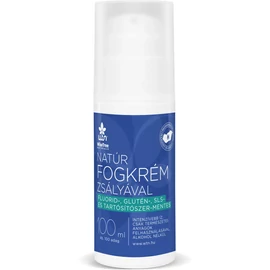 WTN Natúr fogkrém zsályával 100 ml tubusban, fluoridmentes, természetes összetételű fogkrém markáns, fűszeres aromával.