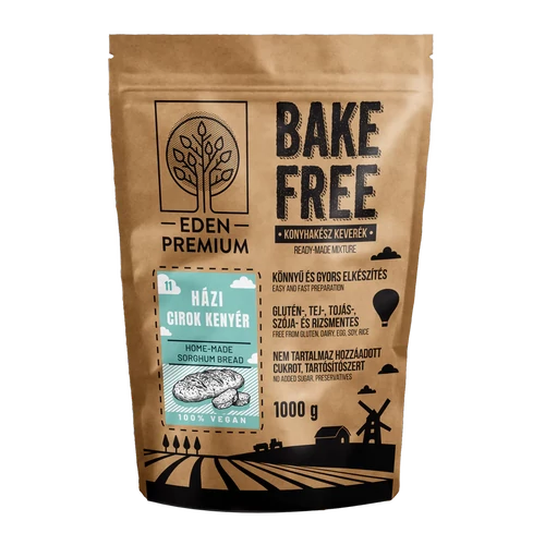 Eden Premium Bake-Free házi cirokkenyér lisztkeverék 1000 g – gluténmentes vegán kenyérliszt magyar termék