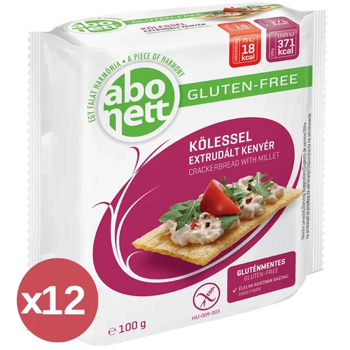 Abonett gluténmentes köleses extrudált kenyér 12x100 g – rostban gazdag, hazai termék